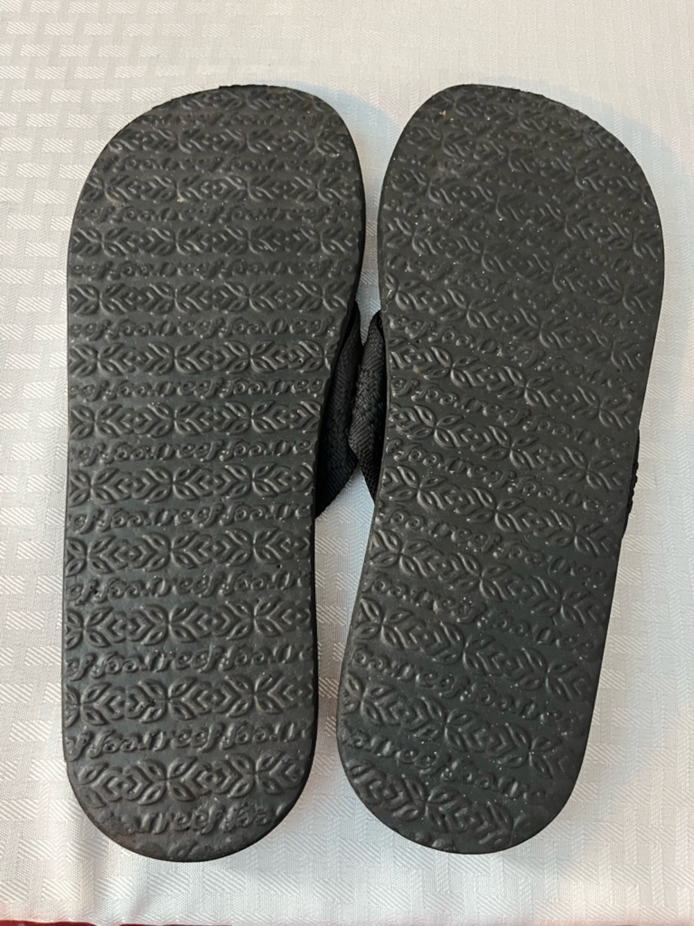 Reef Black Women's Textured Strap Flip Flops "Sandy" - Picture 2 of 2